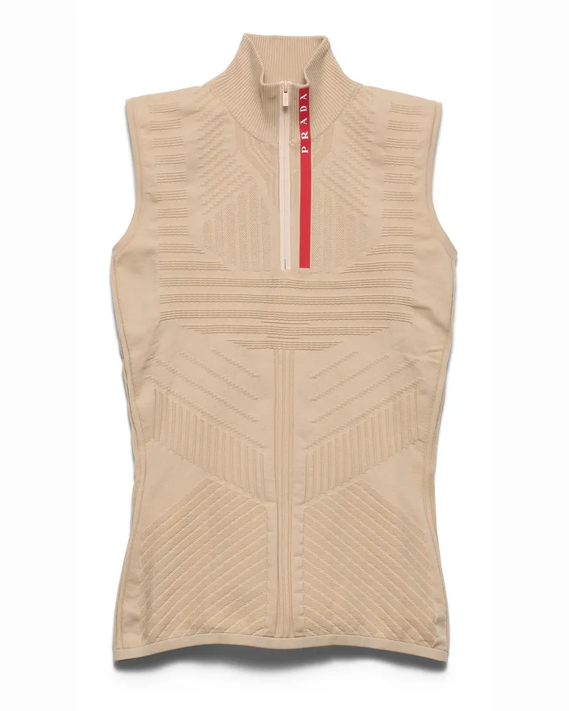 Prada Re-nylon Rollkragen-top, Damen, Albino/weiss, Größe Albino