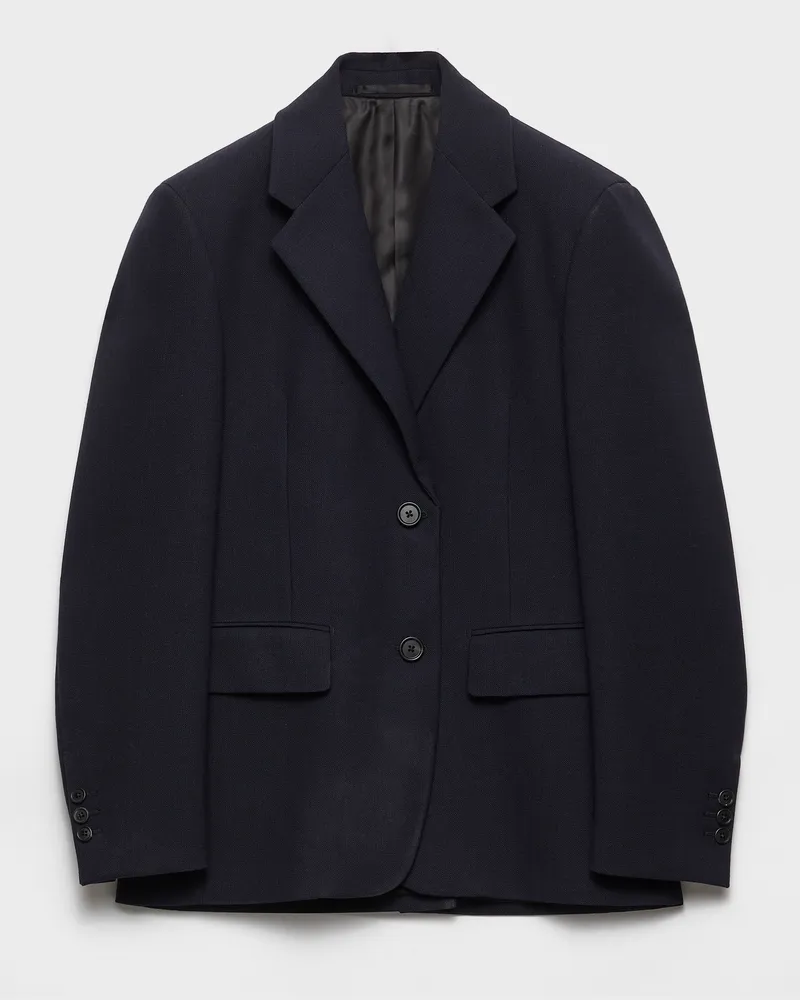 Prada Einreihige Jacke aus Rush-Stitch Blau