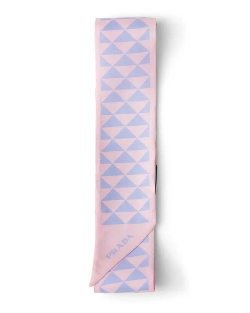 Prada Bedruckte Krawatte Aus Seide, Damen, Blütenblatt/glyzinie Blütenblatt