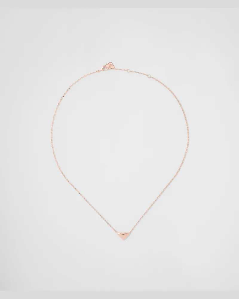 Prada Eternal Gold Halskette aus Roségold mit Mini-Triangolo-Anhänger Roségold