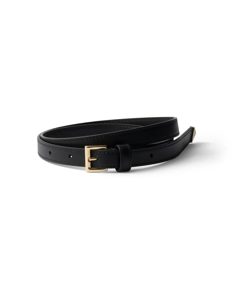 Prada Gürtel Aus Leder, Damen, Schwarz, Größe Schwarz