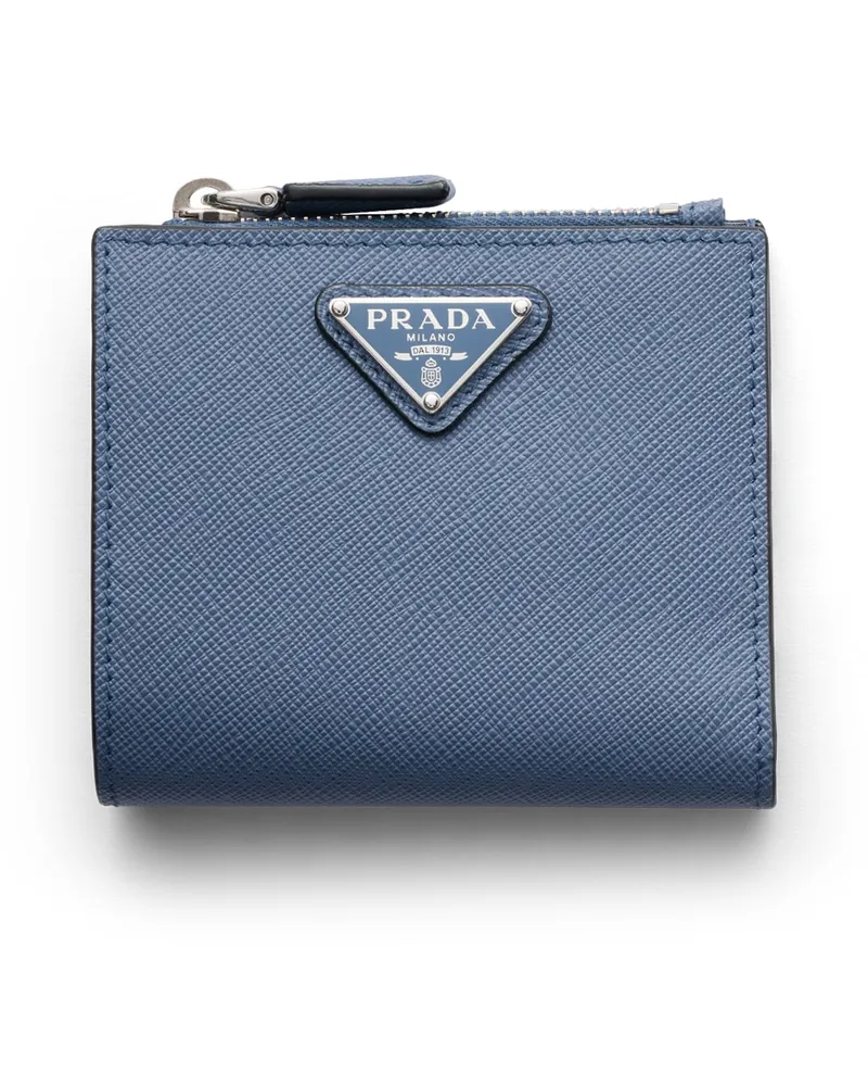 Prada Kleine Geldbörse Aus Saffiano-leder, Herren, Aviation/blau Aviation