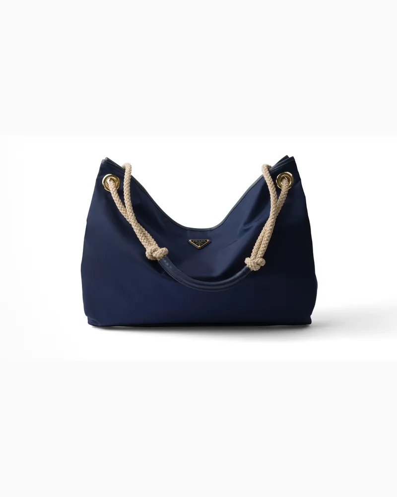 Prada Mariner Große Schultertasche Aus Re-nylon, Damen, Ostseeblau Ostseeblau