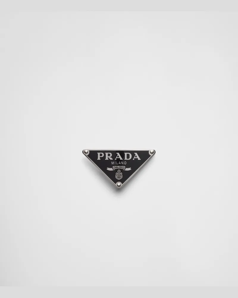 Prada Gürtelschließe aus emailliertem Metall Schwarz