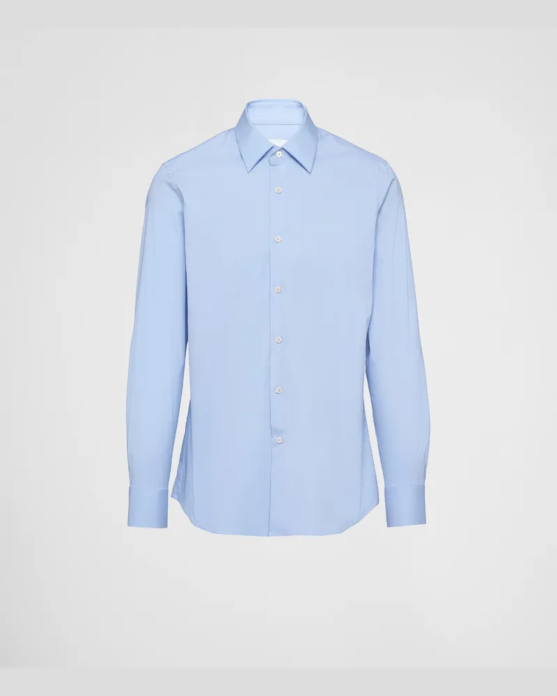 Prada Hemd Aus Stretch-Popeline Himmelblau