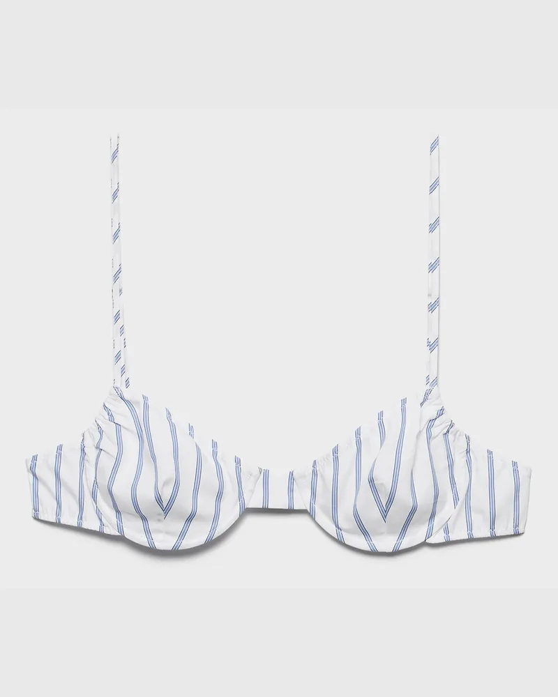 Prada Gestreifter BH aus Popeline Weiss