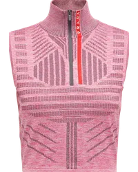 Prada Ärmelloses Crop-Top aus Tech Rec Re-Nylon-Piqué Rosa