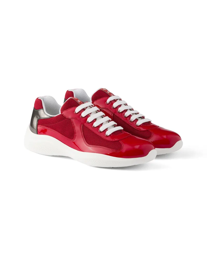 Prada America’s Cup Sneaker Aus Lackleder Und Funktionsgewebe, Herren, Rot/anthrazit, Größe 13 Rot