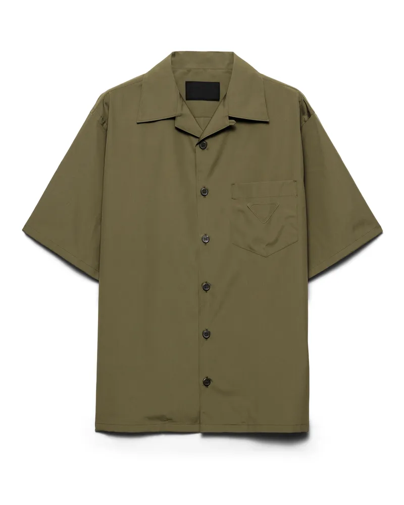 Prada Bowling-hemd Aus Baumwolle, Herren, Militärgrün, Größe Militärgrün