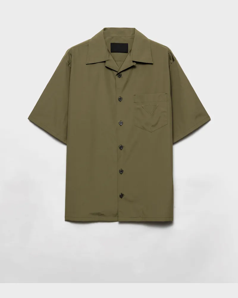 Prada Bowling-Hemd aus Baumwolle Militärgrün
