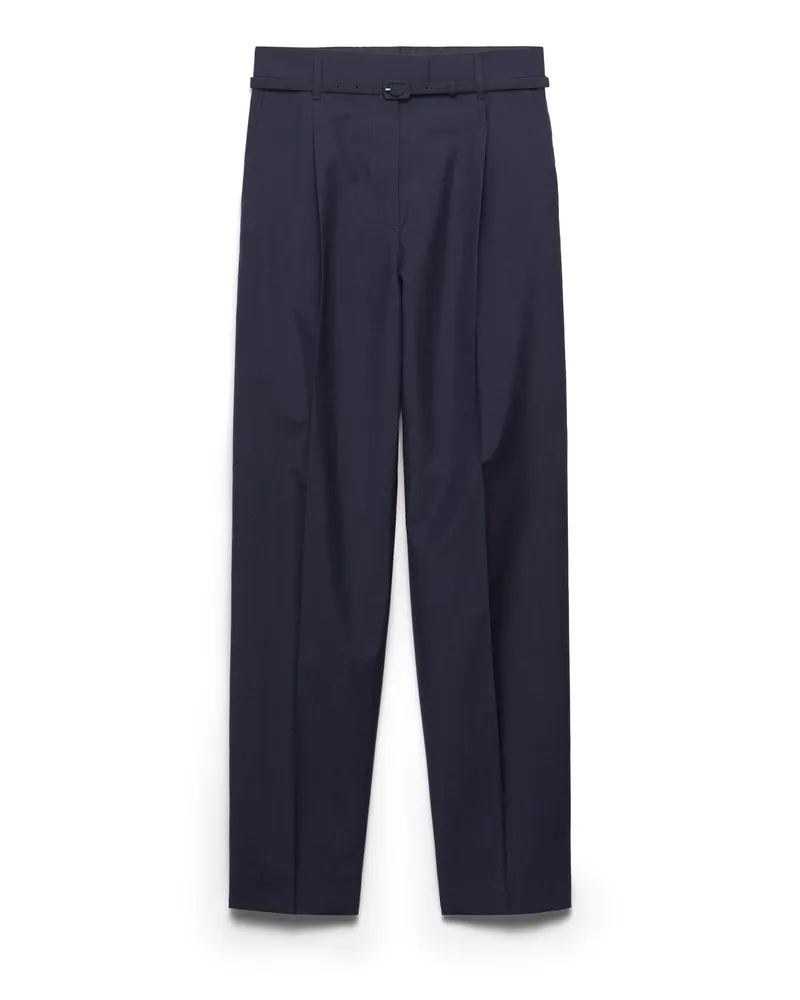 Prada Hose Aus Leichtem Mohair, Damen, Blau, Größe Blau