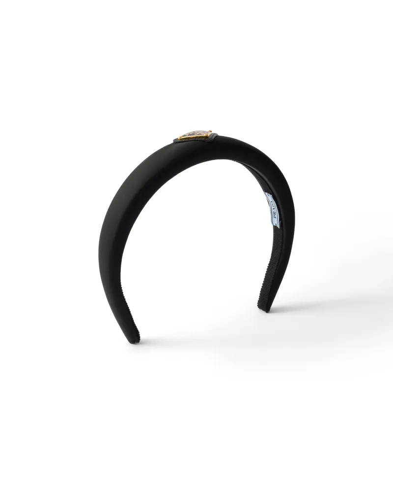 Prada Headband Aus Re-nylon, Damen, Schwarz Schwarz