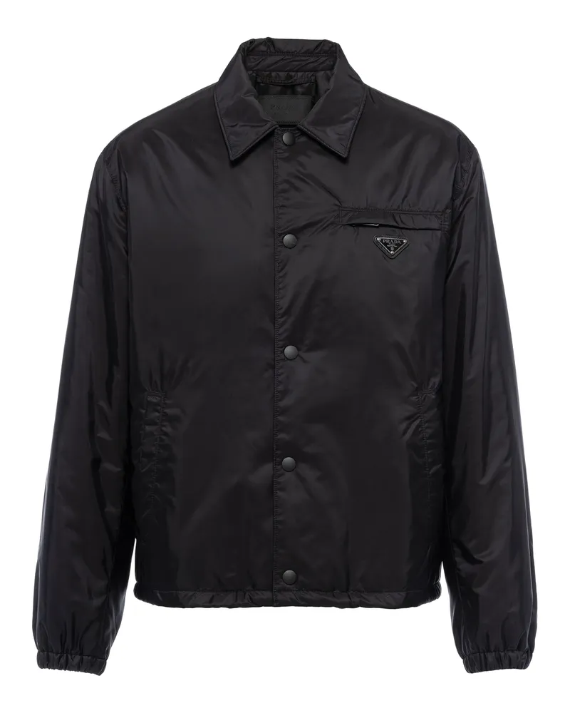 Prada Blousonjacke Aus Re-nylon, Herren, Schwarz, Größe Schwarz