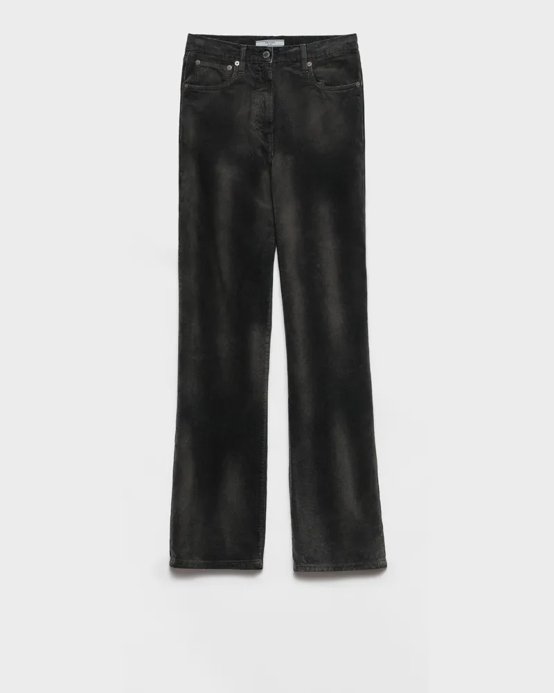 Prada Five-Pocket-Hose aus Cord Schwarz