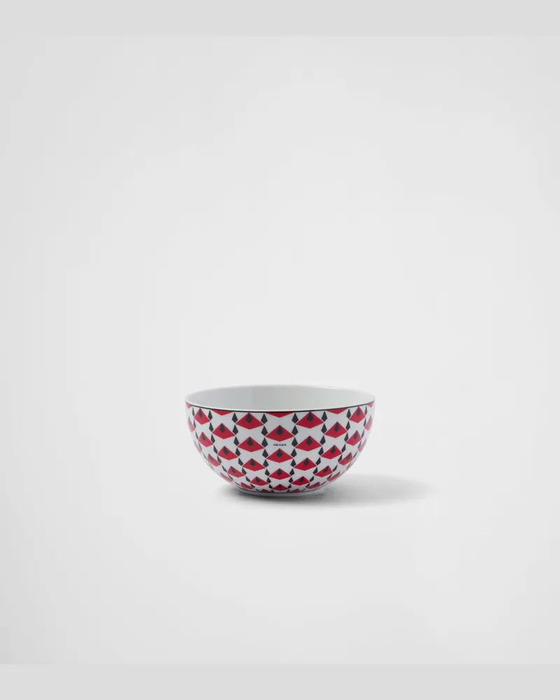 Prada Set mit zwei Suppenschalen aus Porzellan – Vienna Red Schwarz