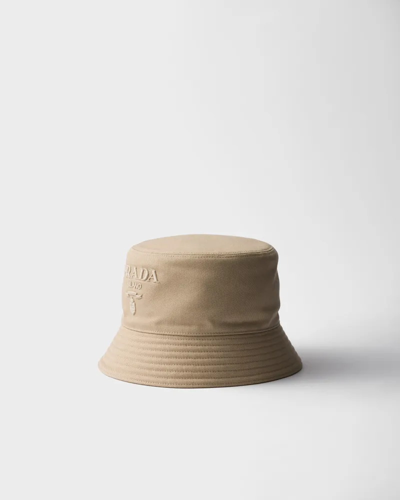 Prada Fischerhut aus Drillich Khaki