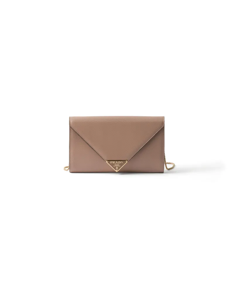 Prada Mini Bag Aus Saffiano-leder, Damen, Puder Puder