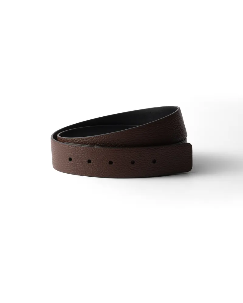 Prada Gürtelriemen Aus Leder, Herren, Rost/schwarz, Größe Rost