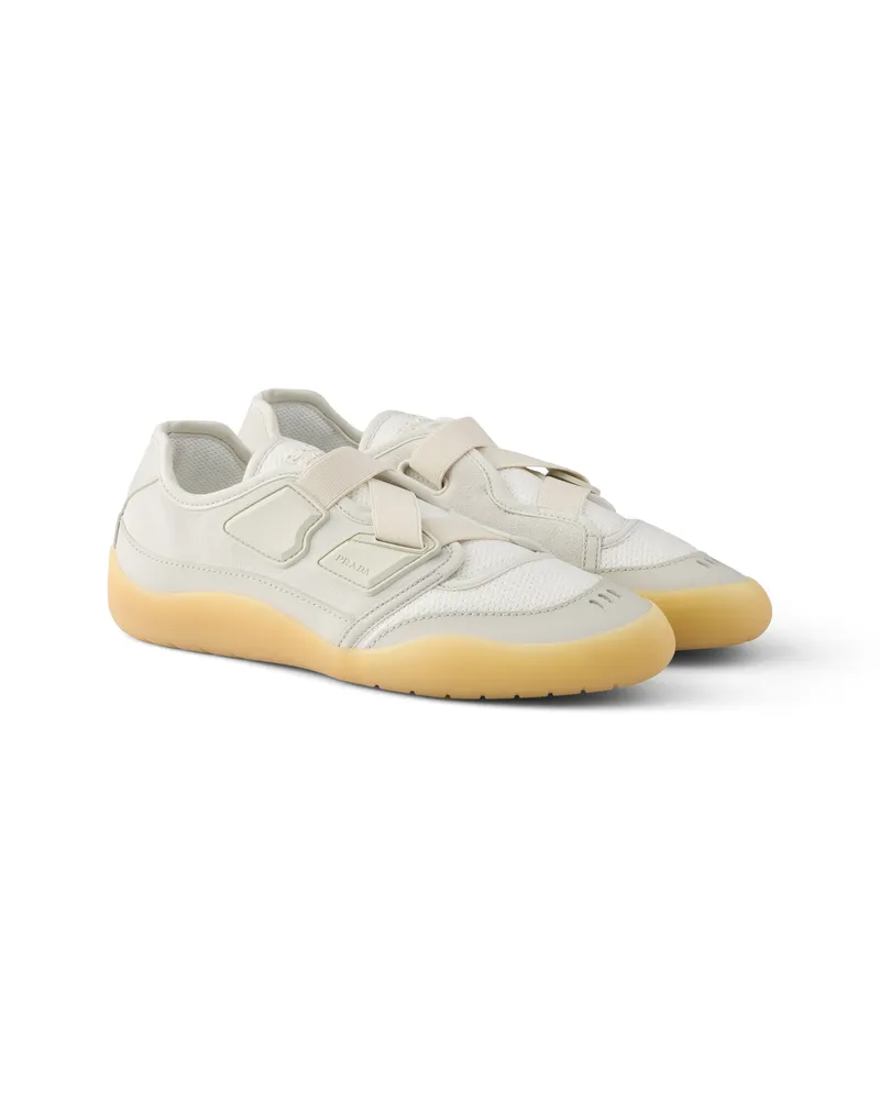 Prada Speedrock Sneaker Aus Technischem Mesh Und Leder, Damen, Kristall, Größe Kristall