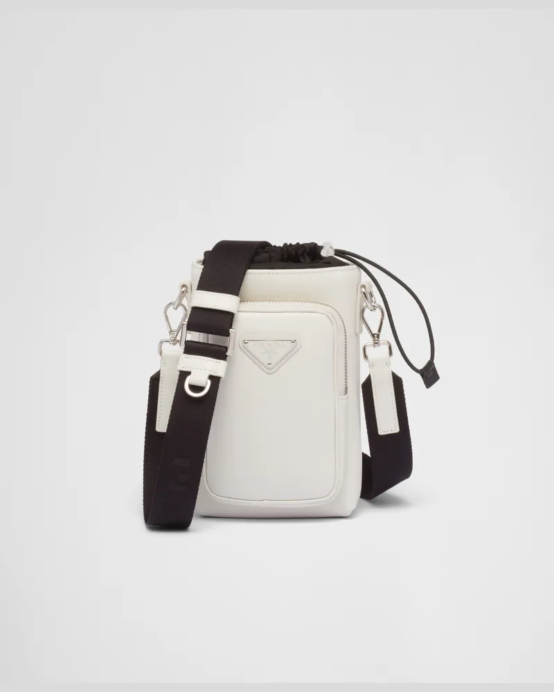 Prada Smartphone-Hülle aus Leder Weiss