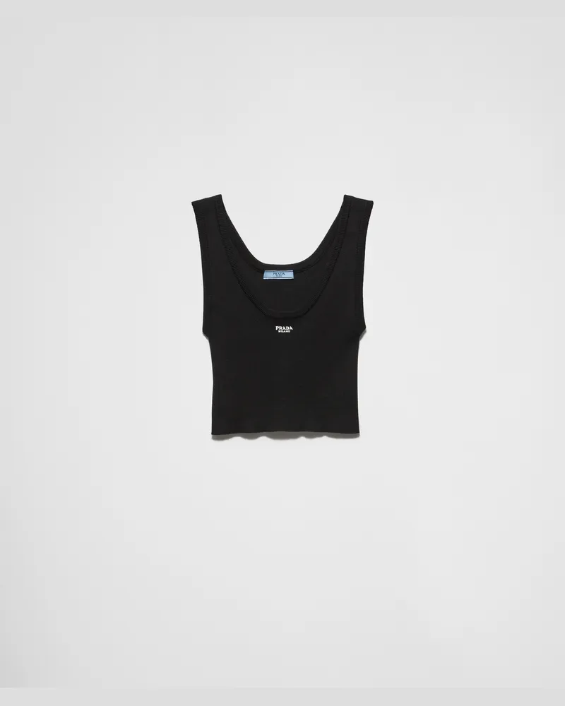 Prada Tanktop aus Baumwolle Schwarz