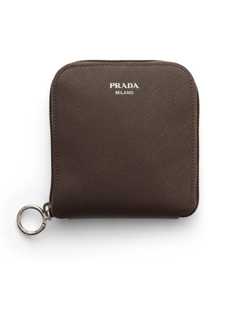 Prada Anhänger Aus Saffiano-leder Mit Tasche Aus Re-nylon, Damen, Sienna Sienna