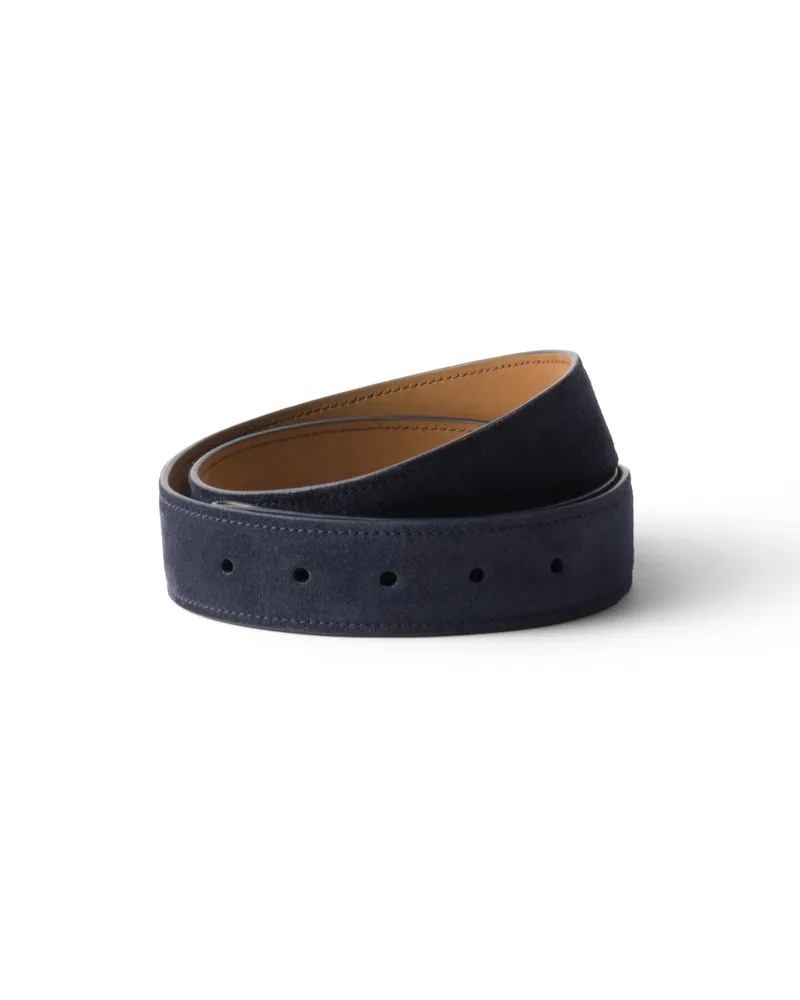 Prada Gürtelband Aus Wildleder, Herren, Blau, Größe Blau
