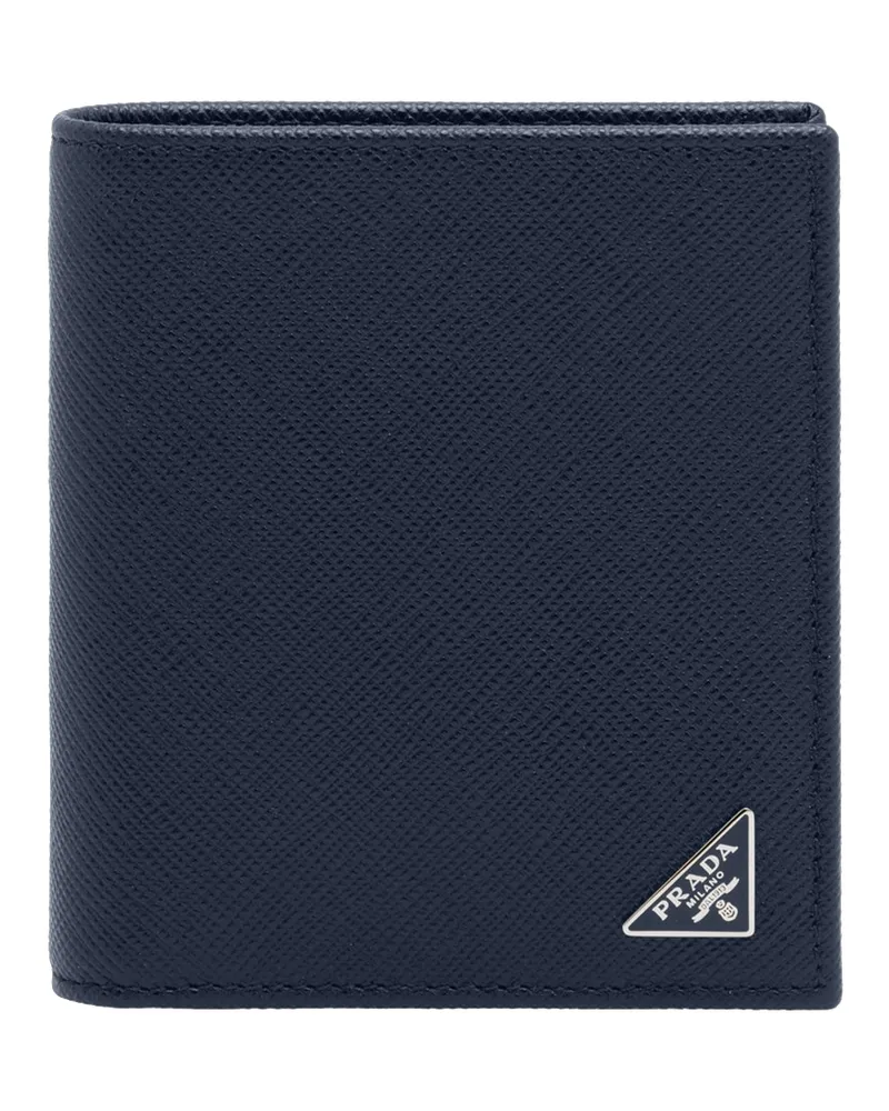 Prada Geldbörse Aus Saffiano-leder, Herren, Ostseeblau Ostseeblau