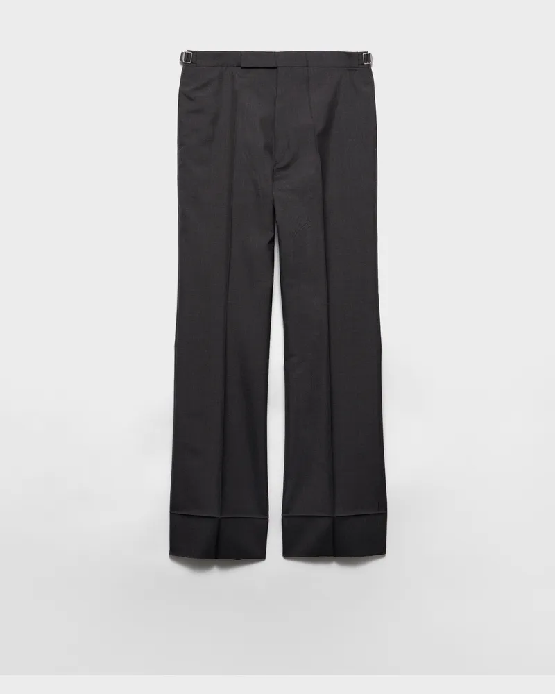 Prada Maßgeschneiderte Hose aus Mohair und Seide Anthrazitgrau