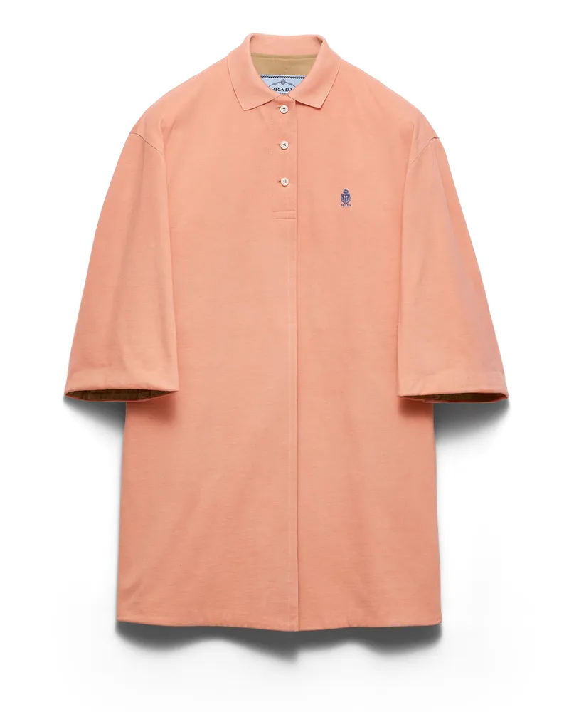 Prada Alter Mantel Aus Piqué, Damen, Aprikose/khaki, Größe Aprikose