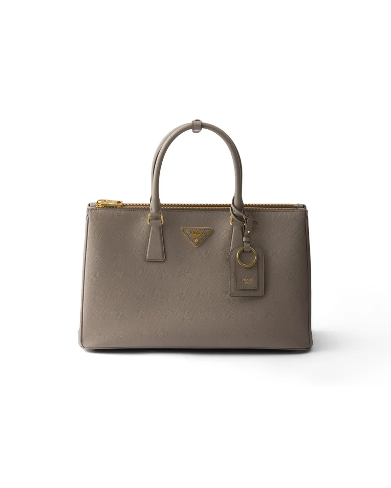 Prada Galleria Saffiano-tasche, Groß, Damen, Lehmgrau Lehmgrau