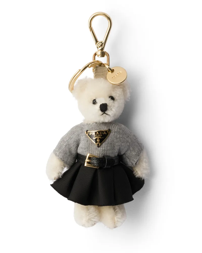 Prada Teddy-schlüsselanhänger, Damen, Weiss Weiss