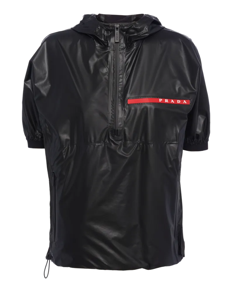 Prada Kurzärmlige Jacke aus Light Re-Nylon Schwarz