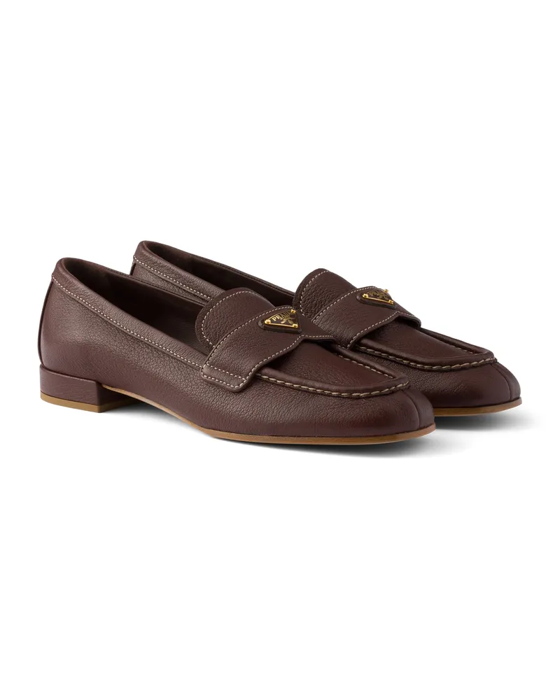 Prada Loafer Aus Leder, Damen, Sienna, Größe Sienna