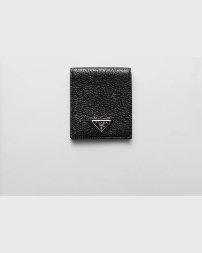 Prada Geldbörse aus Leder Schwarz