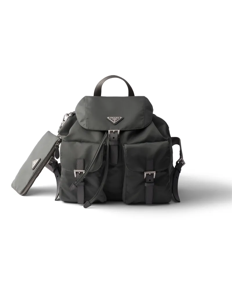 Prada Rucksack Aus Re-nylon, Damen, Quecksilbergrau Quecksilbergrau