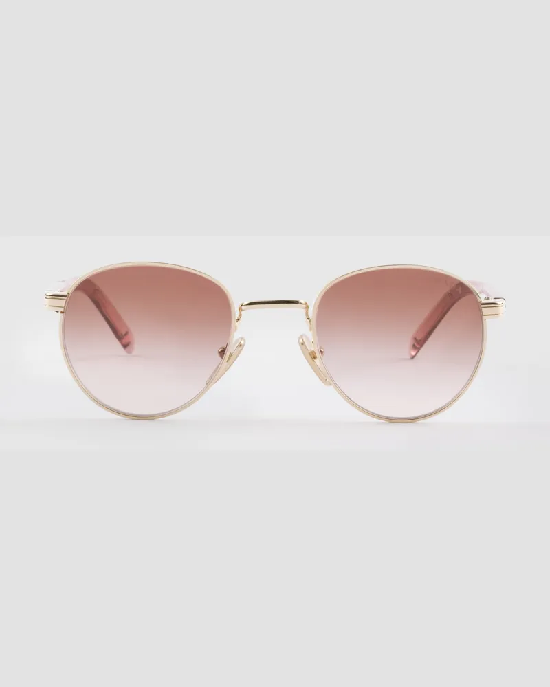 Prada Sonnenbrille mit der ikonischen Plakette aus Metall Opake