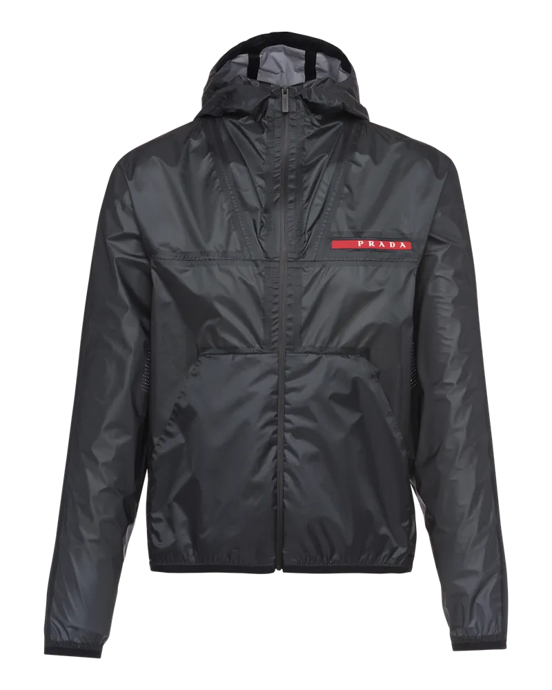 Prada Kapuzenjacke aus Ripstop Schwarz