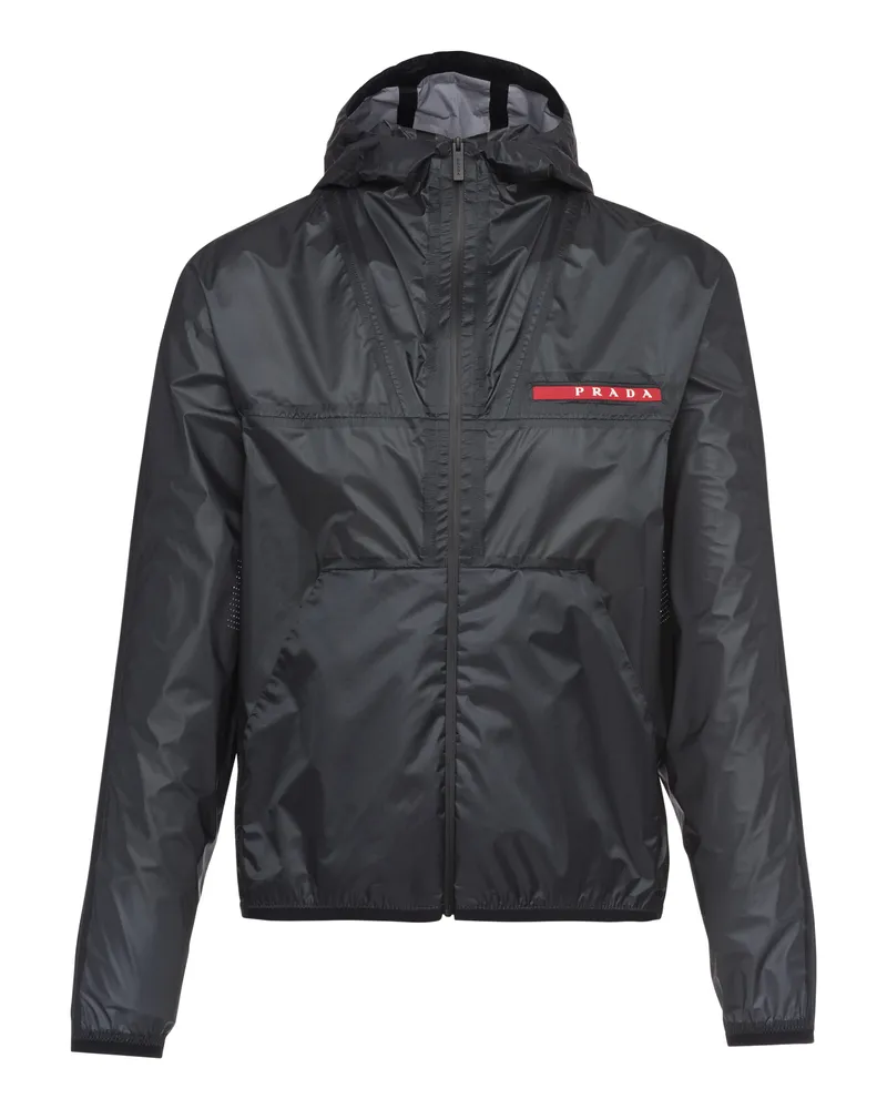 Prada Kapuzenjacke Aus Ripstop, Herren, Schwarz, Größe Schwarz