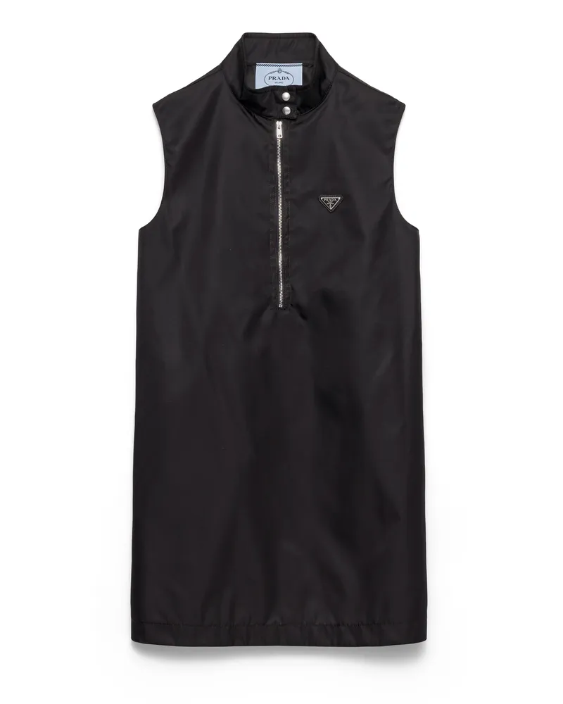 Prada Sleeveless Re-nylon Dress, Damen, Schwarz, Größe Schwarz