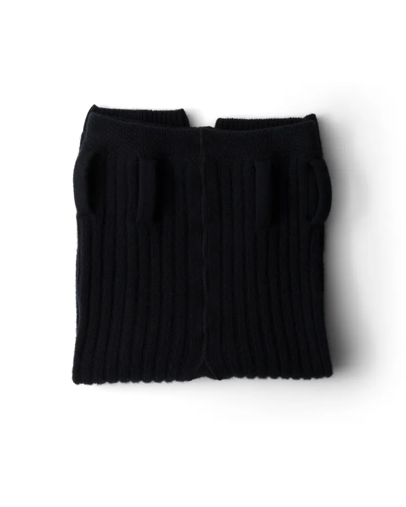 Prada Kurze Leggings Aus Wolle Und Kaschmir, Damen, Blau, Größe Blau