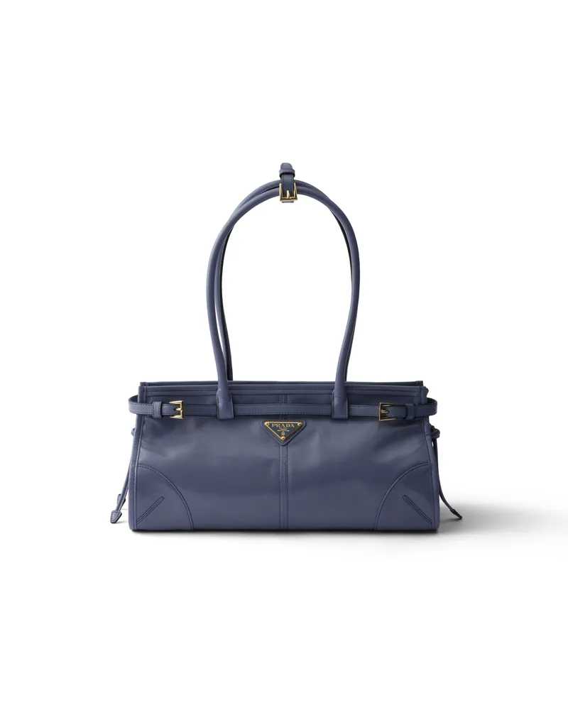 Prada Bonnie Mittelgroße Handtasche Aus Leder, Damen, Aviation-blau Aviation-blau