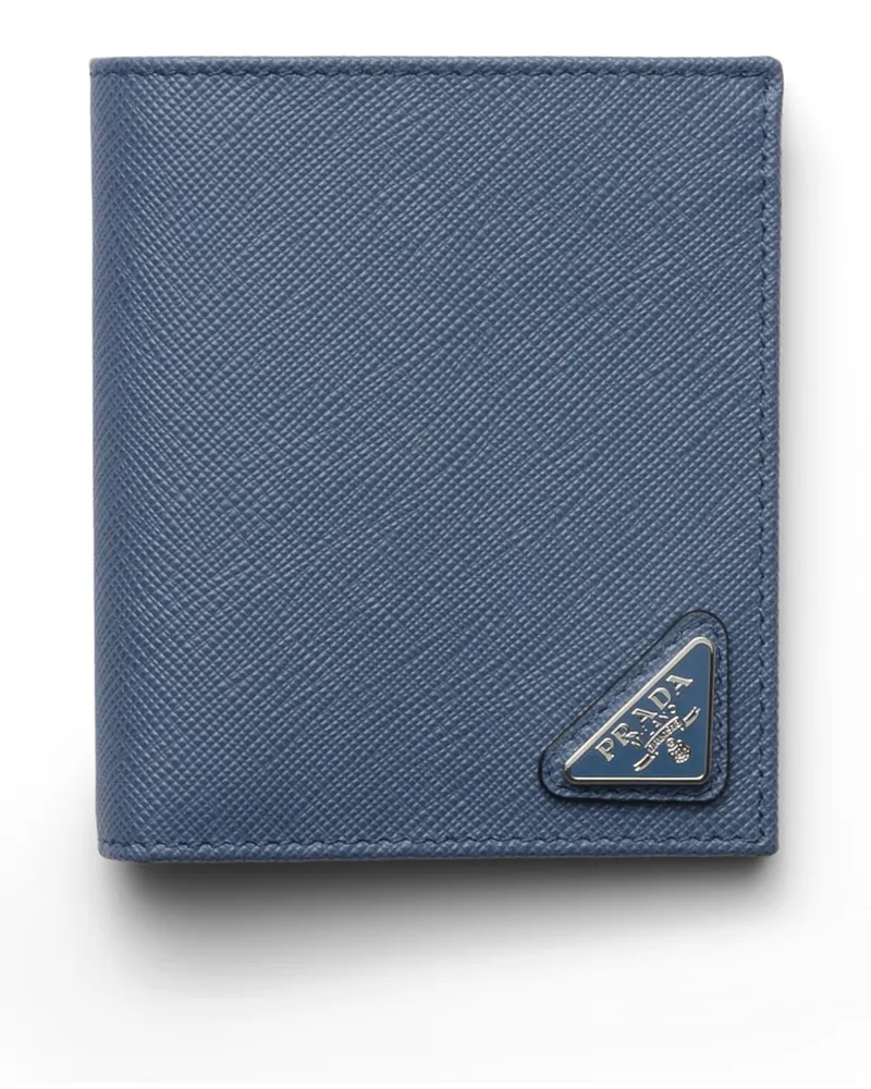 Prada Geldbörse Aus Saffiano-leder, Herren, Aviation/blau Aviation