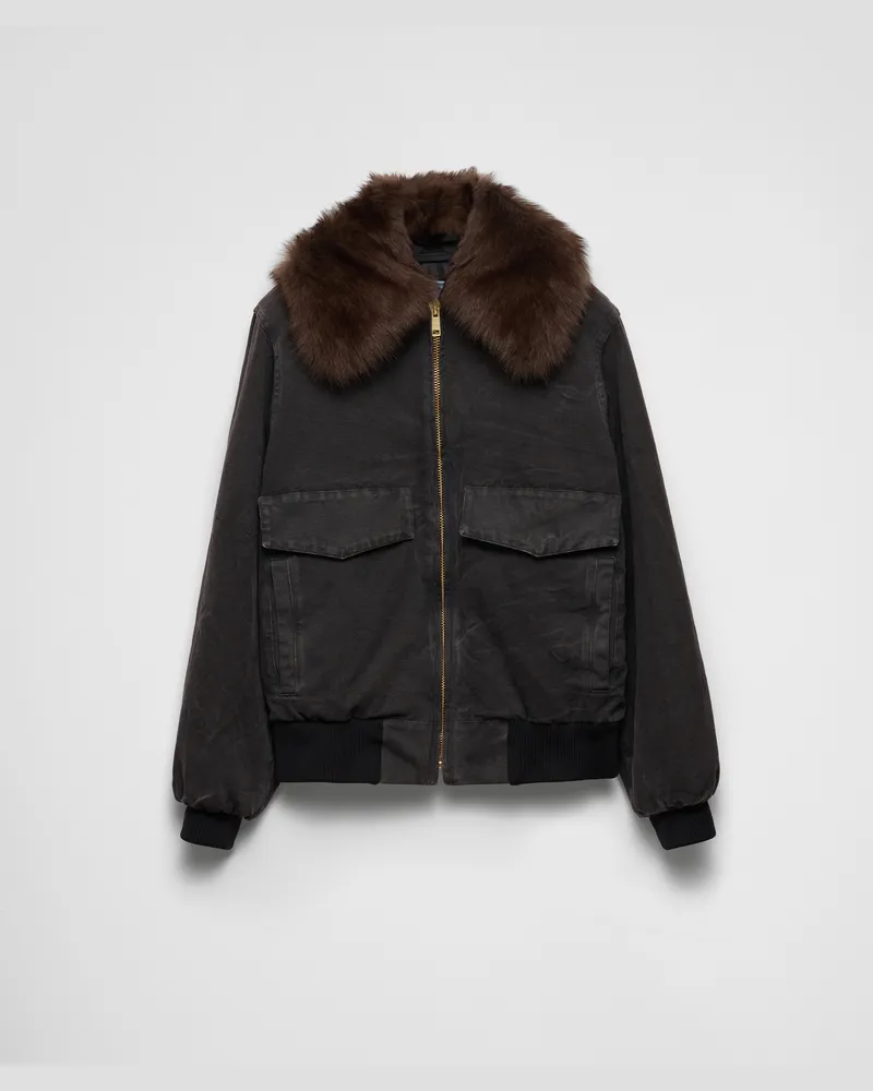 Prada Blousonjacke aus Canvas Schwarz