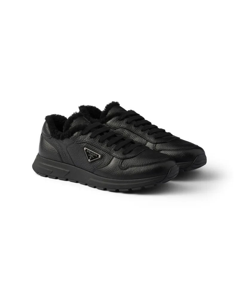 Prada Prax Sneaker Aus Leder, Herren, Schwarz, Größe 11,5 Schwarz