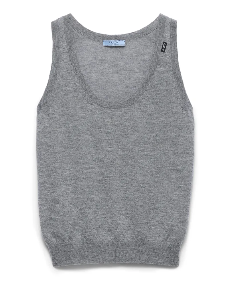 Prada Tanktop Aus Kaschmir, Damen, Grau, Größe Grau