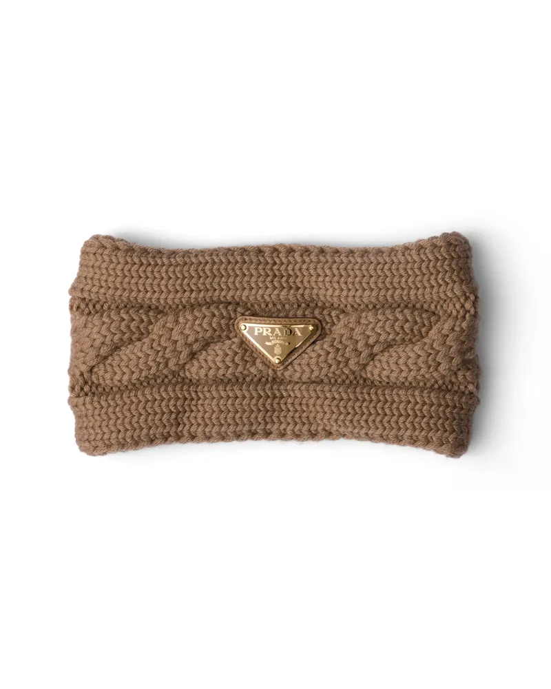 Prada Haarreif Aus Wolle, Damen, Kamelbraun Kamelbraun