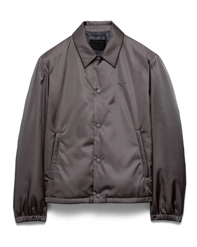 Prada Blousonjacke Aus Re-nylon, Herren, Eisengrau, Größe Eisengrau