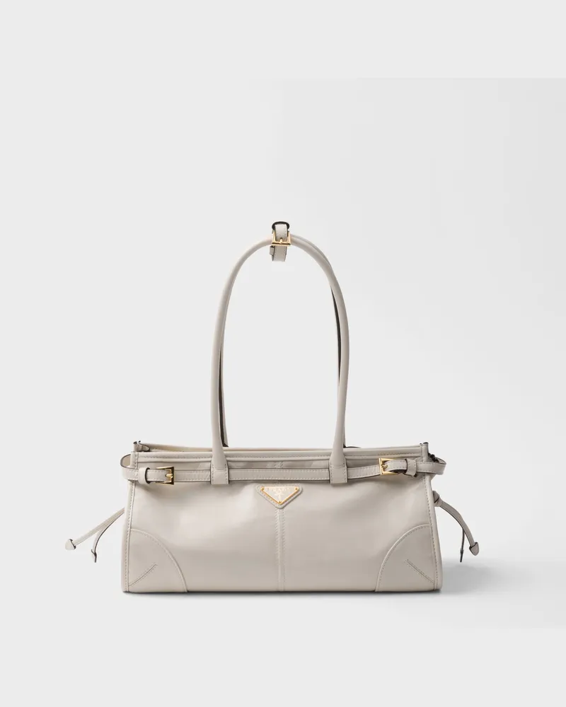Prada Bonnie Mittelgroße Handtasche aus Leder Weiss