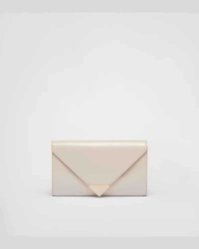 Prada Mini Bag aus Lackleder Elfenbein
